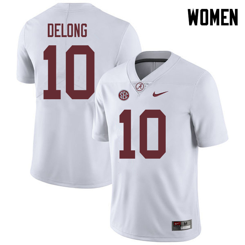 Alabama Crimson Tide Women's Skyler DeLong #10 White NCAA Nike Authentic Stitched 2018 College Football Jersey DZ16K58DO